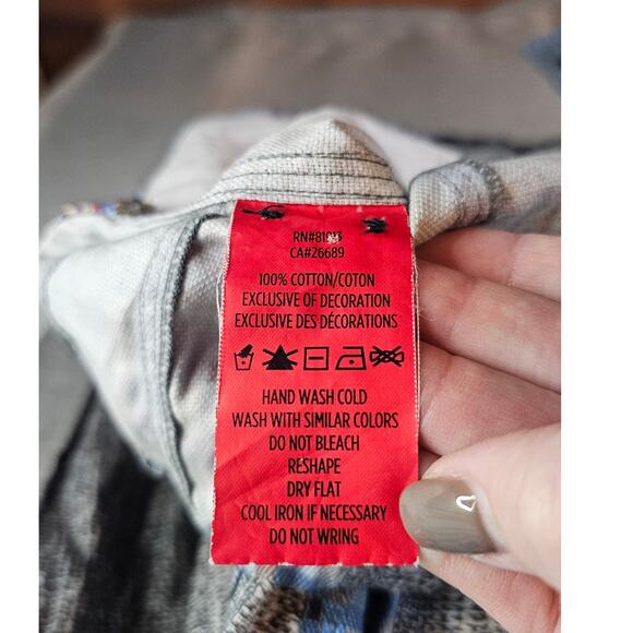 Robert Graham Knowledge Wisdom Truth Patch Pattern Shirt Blue/Gray Sz M - Picture 6 of 8